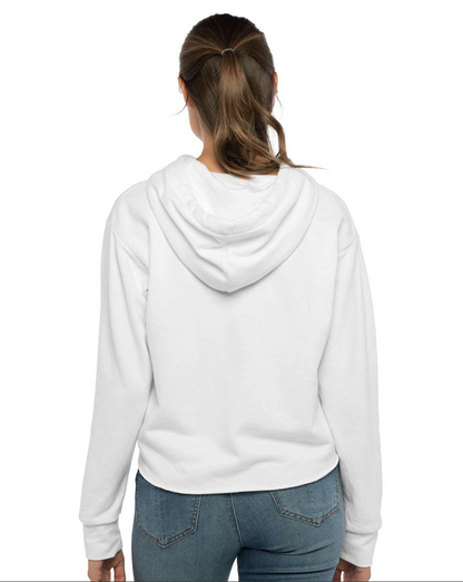 Next Level Women's Laguna Sueded Raw Edge Crop Hoodie Sweatshirt - 9384