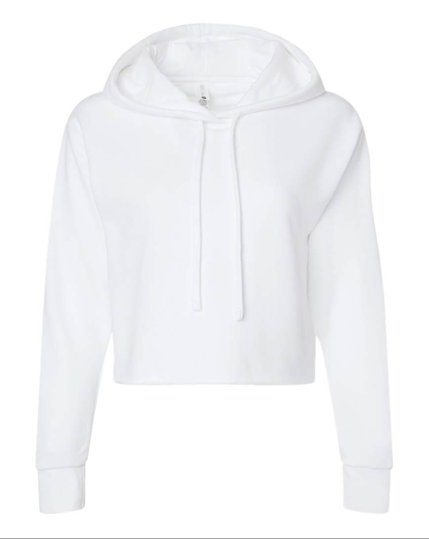 Next Level Women's Laguna Sueded Raw Edge Crop Hoodie Sweatshirt - 9384