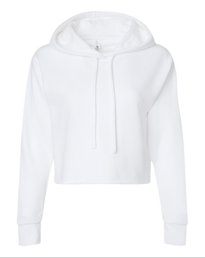 Next Level Women's Laguna Sueded Raw Edge Crop Hoodie Sweatshirt - 9384