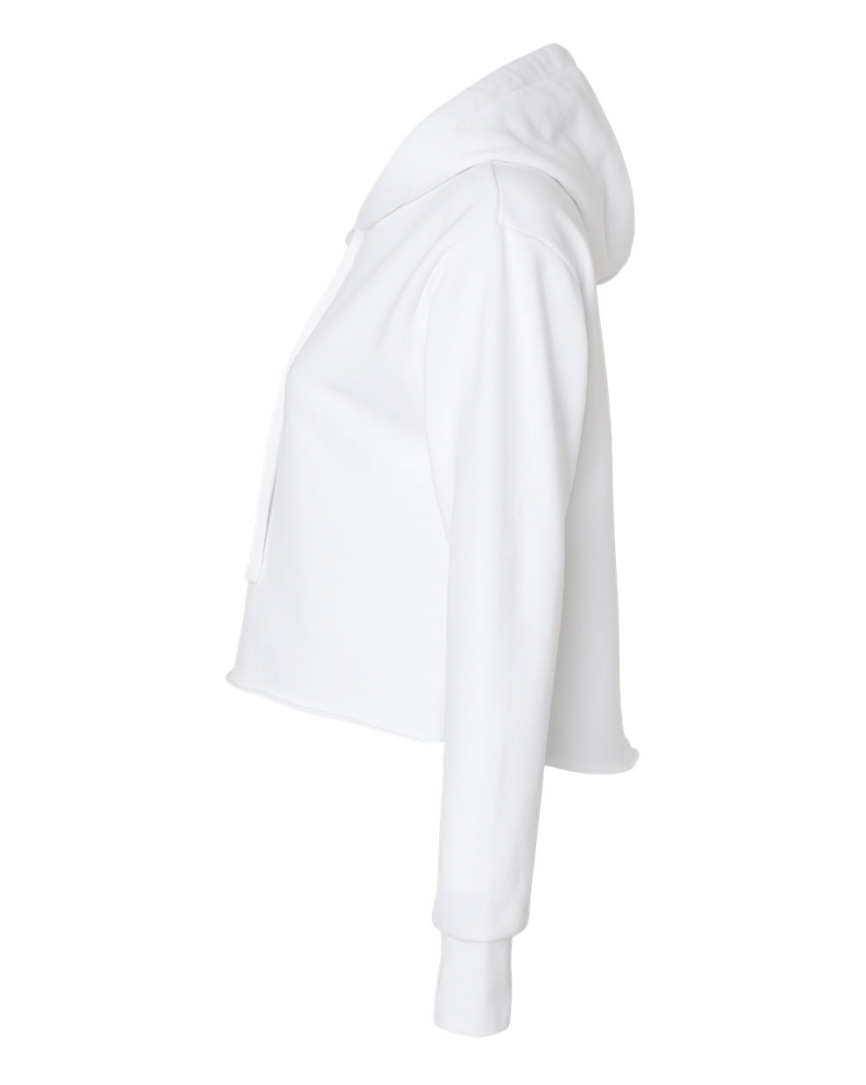 Next Level Women's Laguna Sueded Raw Edge Crop Hoodie Sweatshirt - 9384