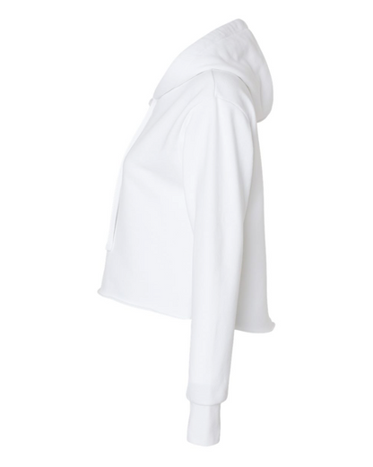 Next Level Women's Laguna Sueded Raw Edge Crop Hoodie Sweatshirt - 9384