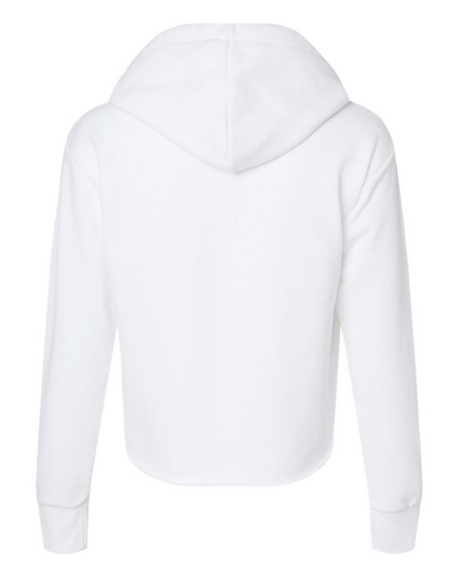 Next Level Women's Laguna Sueded Raw Edge Crop Hoodie Sweatshirt - 9384