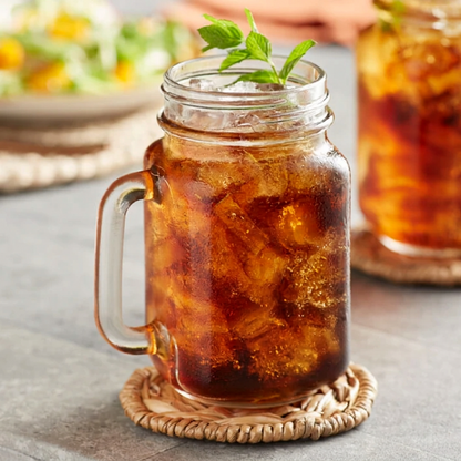 Acopa Rustic Charm 16 oz. Customizable Drinking Jar / Mason Jar with Handle (12/case)