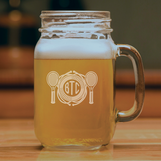 Acopa Rustic Charm 16 oz. Customizable Drinking Jar / Mason Jar with Handle (12/case)